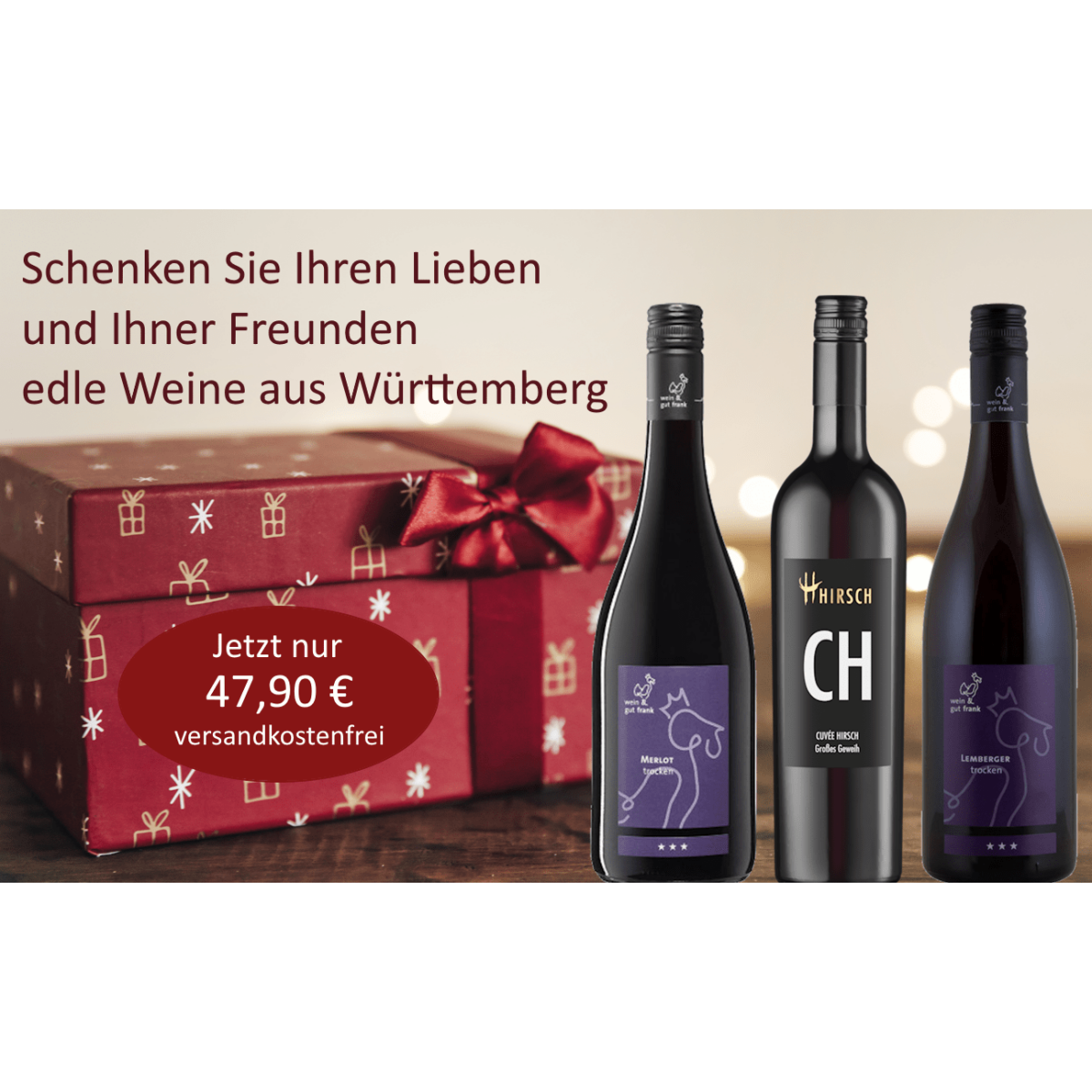 Weihnachts-Geschenkpaket Württembergs Rotweine zum...