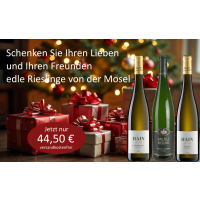 Weihnachts-Geschenkpaket "Tolle Weißweine von der Mosel" zum Verschenken  (3 * 0,75 L) versandkostenfrei